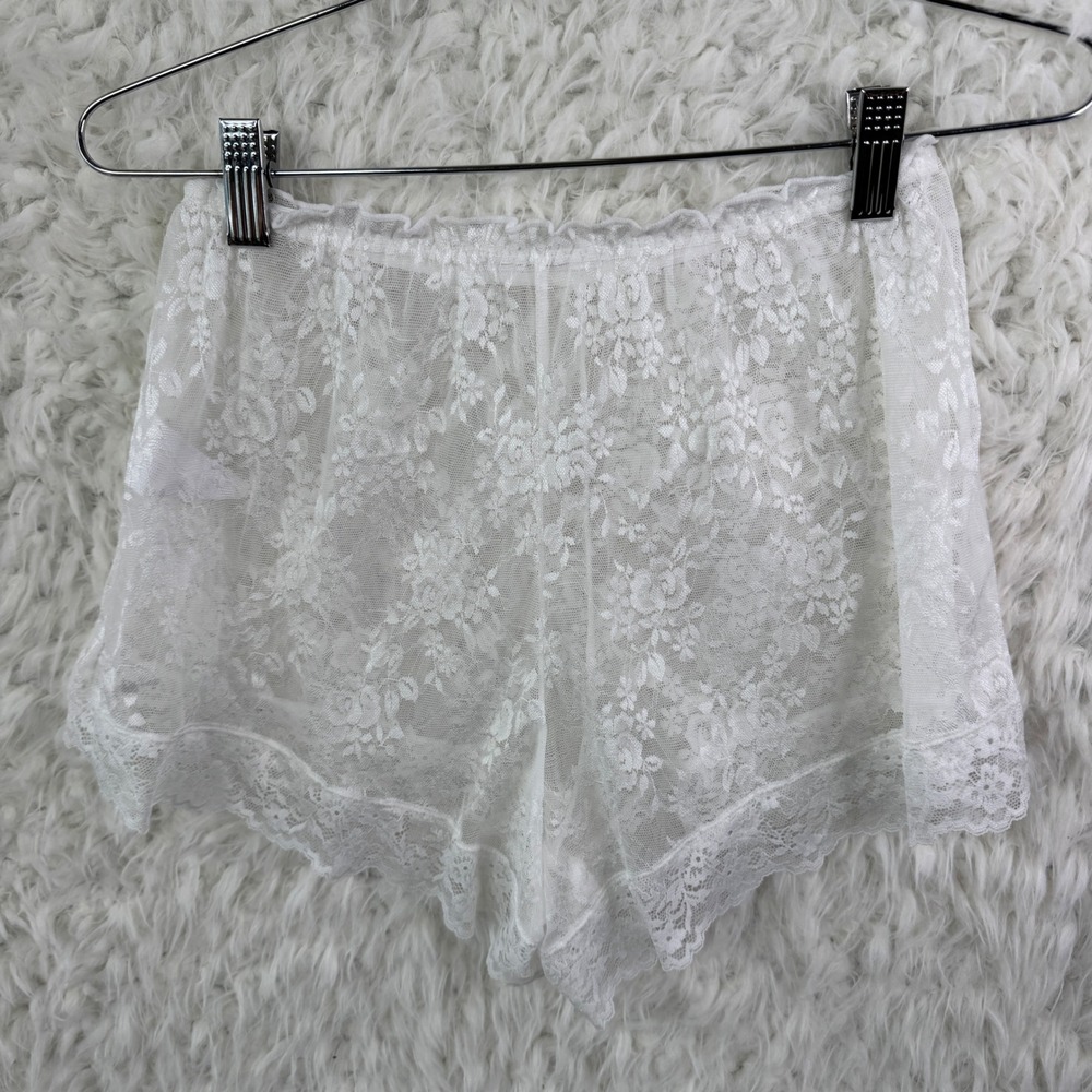 Avidlove Lingerie Set S White Floral Lace‎ Camisole Shorts Coquette Bridal Sheer - Picture 6 of 8